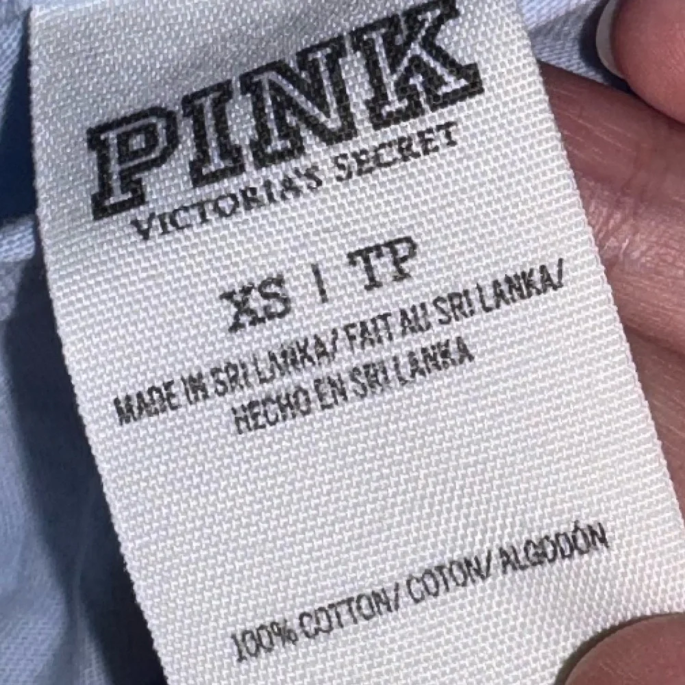 Victorias secret pink long sleeve shirt top blue - Picture 3 of 3